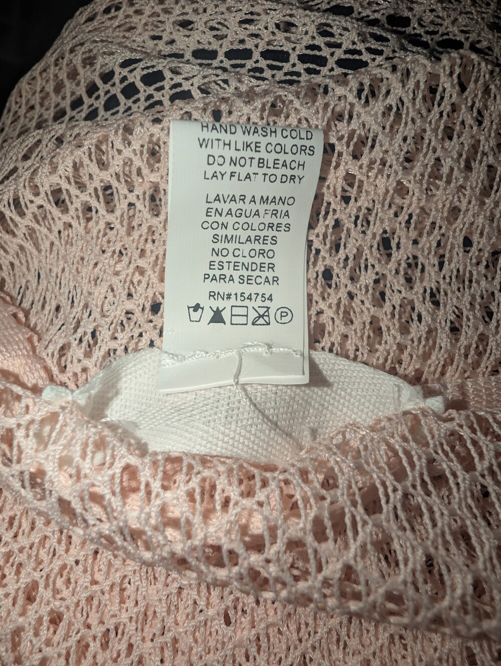 Fashionazzle Blush Pink Open Knit Fringe Duster Vest OS NWOT - Picture 5 of 5